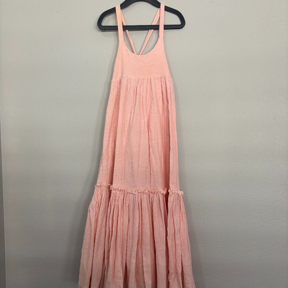 Annie Casani light pink gauzy tiered sundress (RUNS VERY LARGE)